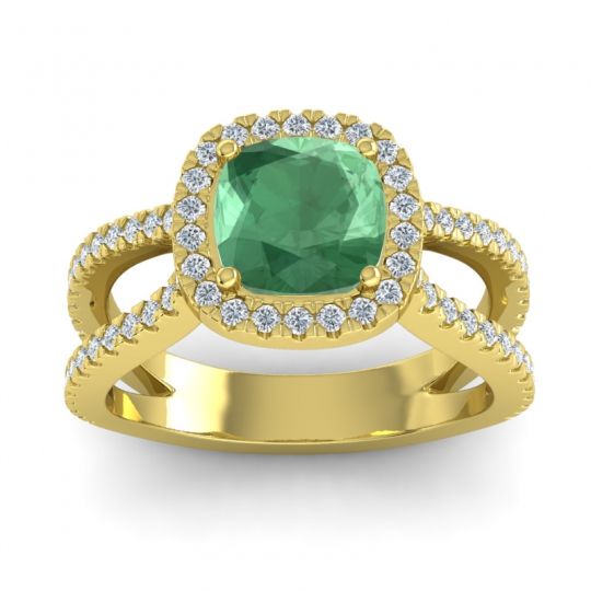 Halo Cushion Pave Daman Ring