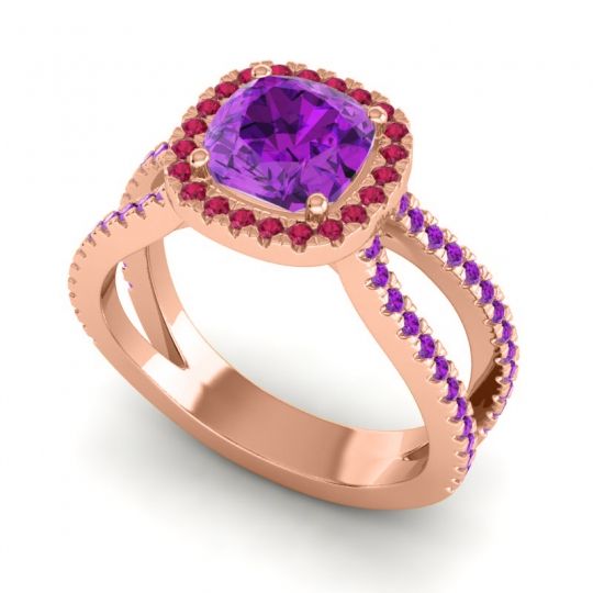 Halo Cushion Pave Daman Ring