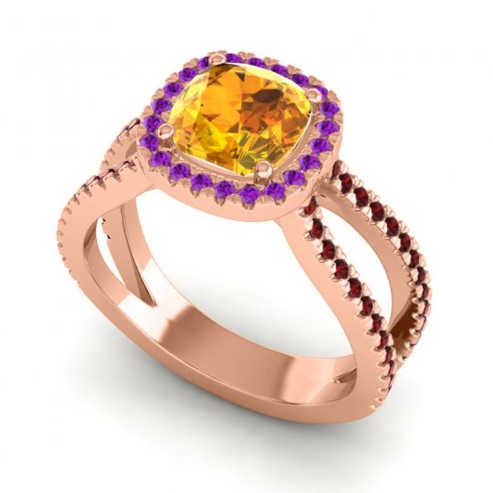 Halo Cushion Pave Daman Ring