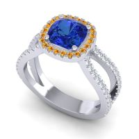 Halo Cushion Pave Daman Ring
