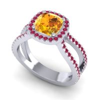 Halo Cushion Pave Daman Ring