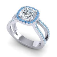 Halo Cushion Pave Daman Ring