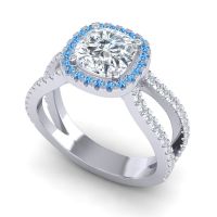 Halo Cushion Pave Daman Ring