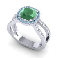 Halo Cushion Pave Daman Ring