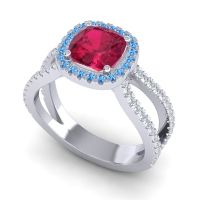 Halo Cushion Pave Daman Ring