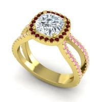 Halo Cushion Pave Daman Ring