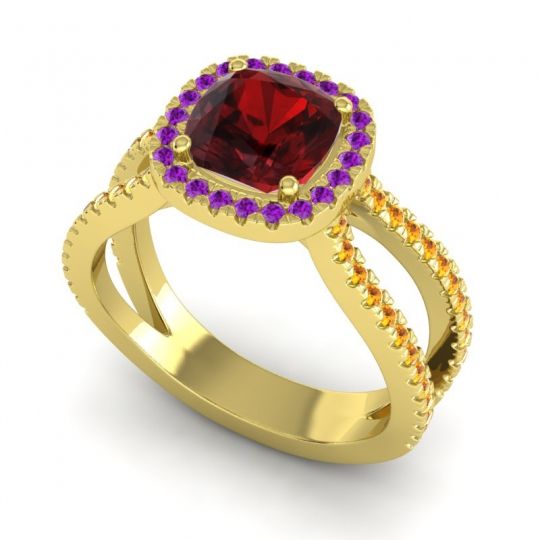 Halo Cushion Pave Daman Ring