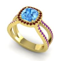 Halo Cushion Pave Daman Ring