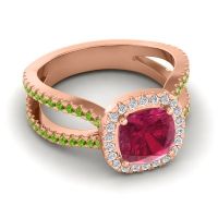 Halo Cushion Pave Daman Ring