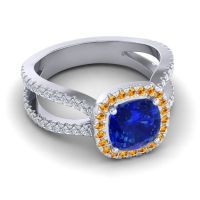 Halo Cushion Pave Daman Ring