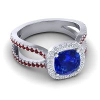 Halo Cushion Pave Daman Ring