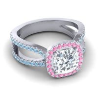 Halo Cushion Pave Daman Ring