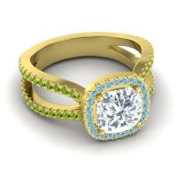 Halo Cushion Pave Daman Ring