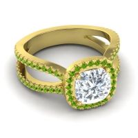 Halo Cushion Pave Daman Ring