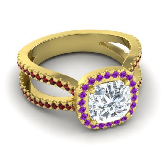 Halo Cushion Pave Daman Ring