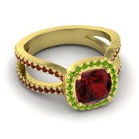 Halo Cushion Pave Daman Ring