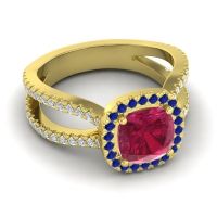 Halo Cushion Pave Daman Ring