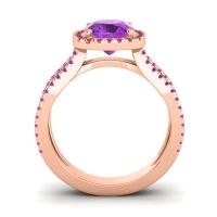 Halo Cushion Pave Daman Ring