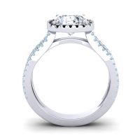 Halo Cushion Pave Daman Ring