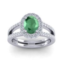 Halo Oval Pave Tejas Ring