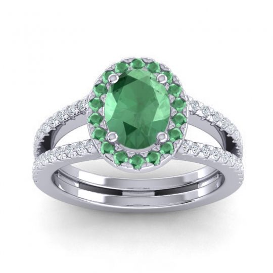 Halo Oval Pave Tejas Ring