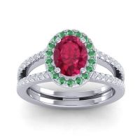 Halo Oval Pave Tejas Ring