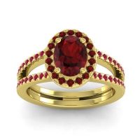 Halo Oval Pave Tejas Ring