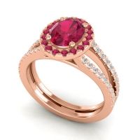 Halo Oval Pave Tejas Ring