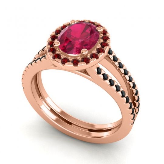 Halo Oval Pave Tejas Ring