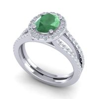 Halo Oval Pave Tejas Ring