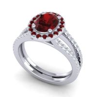 Halo Oval Pave Tejas Ring