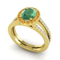 Halo Oval Pave Tejas Ring