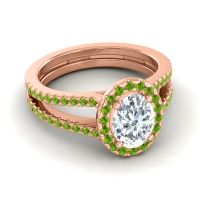 Halo Oval Pave Tejas Ring