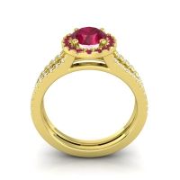 Halo Oval Pave Tejas Ring