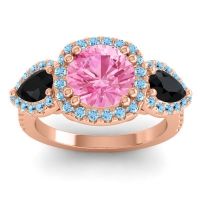 Three Stone Halo Vasudeva Ring