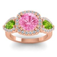 Three Stone Halo Vasudeva Ring