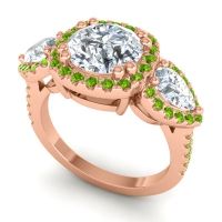 Three Stone Halo Vasudeva Ring