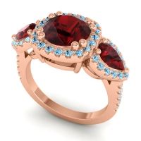 Three Stone Halo Vasudeva Ring