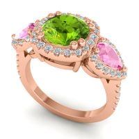 Three Stone Halo Vasudeva Ring