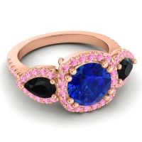 Three Stone Halo Vasudeva Ring