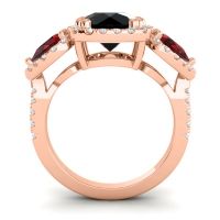 Three Stone Halo Vasudeva Ring