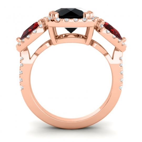 Three Stone Halo Vasudeva Ring