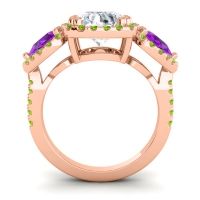 Three Stone Halo Vasudeva Ring