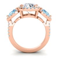 Three Stone Halo Vasudeva Ring