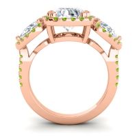 Three Stone Halo Vasudeva Ring