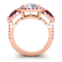 Three Stone Halo Vasudeva Ring