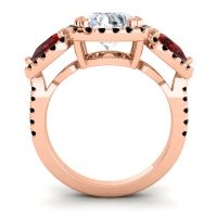 Three Stone Halo Vasudeva Ring