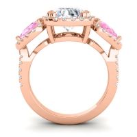 Three Stone Halo Vasudeva Ring