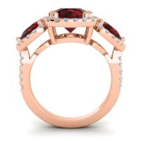 Three Stone Halo Vasudeva Ring