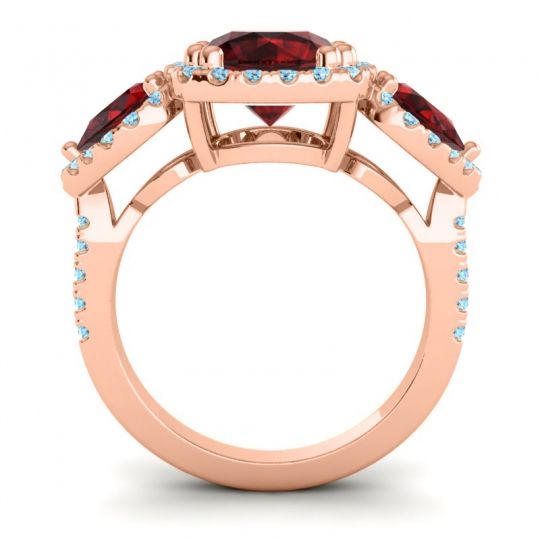 Three Stone Halo Vasudeva Ring